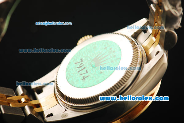 Rolex Datejust Automatic Movement ETA Coating Case with Gold Roman Numerals and Gold Bezel - Click Image to Close